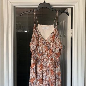 Orange floral maxi dress
